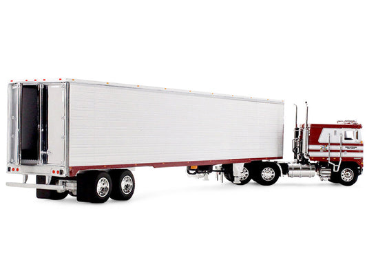 Kenworth K100 COE Flat Top and 53' Utility Trailer with Reefer "Red's Favorites - Jim Skrinar" Red with White Stripes 1/64 Diecast Model by DCP/First Gear-1
