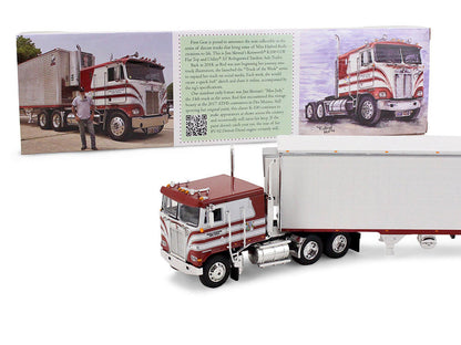 Kenworth K100 COE Flat Top and 53' Utility Trailer with Reefer "Red's Favorites - Jim Skrinar" Red with White Stripes 1/64 Diecast Model by DCP/First Gear-2