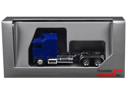 Kenworth K100 with 1-Bar Grill and X-Long Chrome Chassis Blue 1/87 (HO) Plastic Model Car by Promotex-2