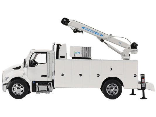 Kenworth T380 Auto-Crane Titan 85-Body HC14-Crane Work Truck with Miller EnPak White "Transport Series" 1/50 Diecast Model by Diecast Masters-0