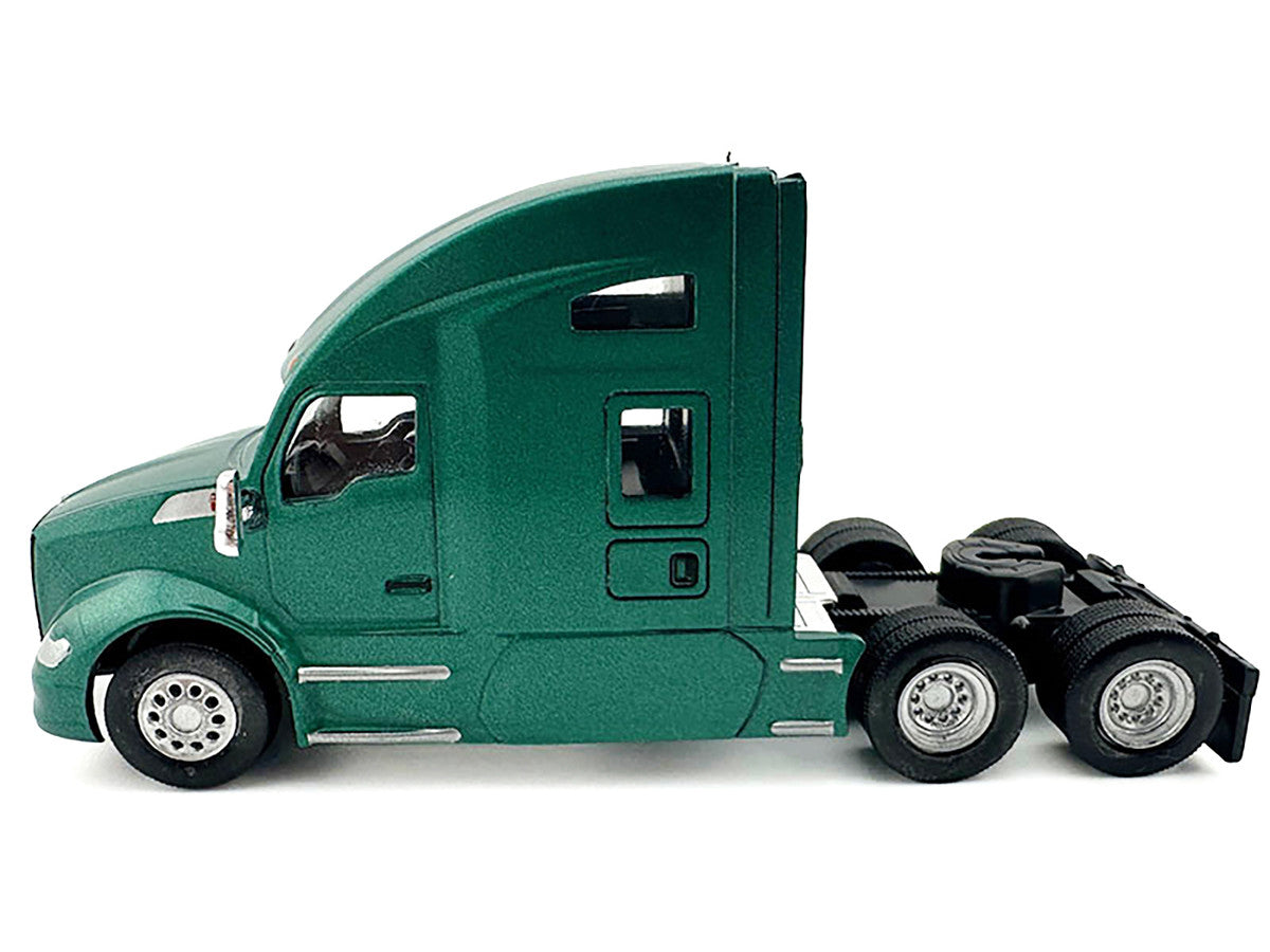 Kenworth T680 Sleeper Cab Green Metallic 1/87 (HO) Plastic Model Car by HO Logistics-0