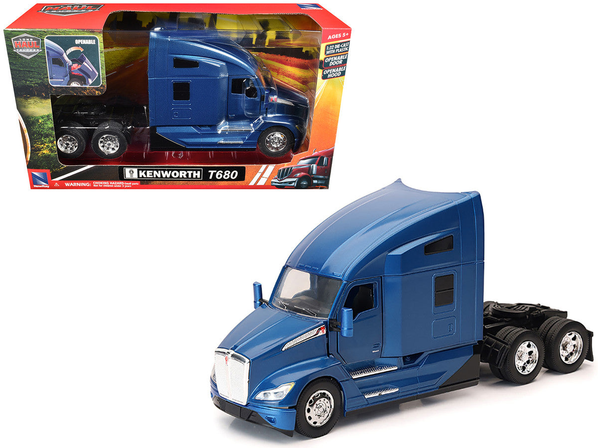 Kenworth T680 Truck Tractor Blue Metallic "Long Haul Truckers" Series 1/32 Diecast Model by New Ray-2