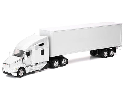 Kenworth T680 Truck White with Dry Van Trailer White "Long Haul Trucker" Series 1/32 Diecast Model by New Ray-1