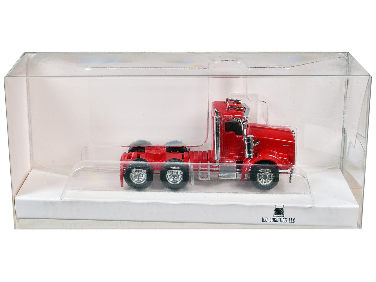 Kenworth T800 Day Cab Red 1/87 (HO) Scale Plastic Model Car by HO Logistics-0