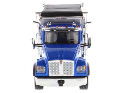 Kenworth T880S SFFA Tandem Axle with Pusher Axle OX Stampede Dump Truck Blue and Chrome "Transport Series" 1/50 Diecast Model by Diecast Masters-3