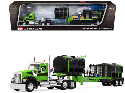Kenworth W900 Day Cab with Demco 42' Liquid Fertilizer Tender Trailer Green and Black 1/64 Diecast Model by DCP/First Gear-2