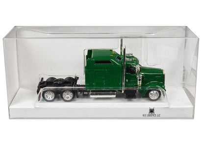 Kenworth W900L Truck Tractor with Sleeper Cab Green  1/87 (HO) Scale Plastic Model Car by HO Logistics-0