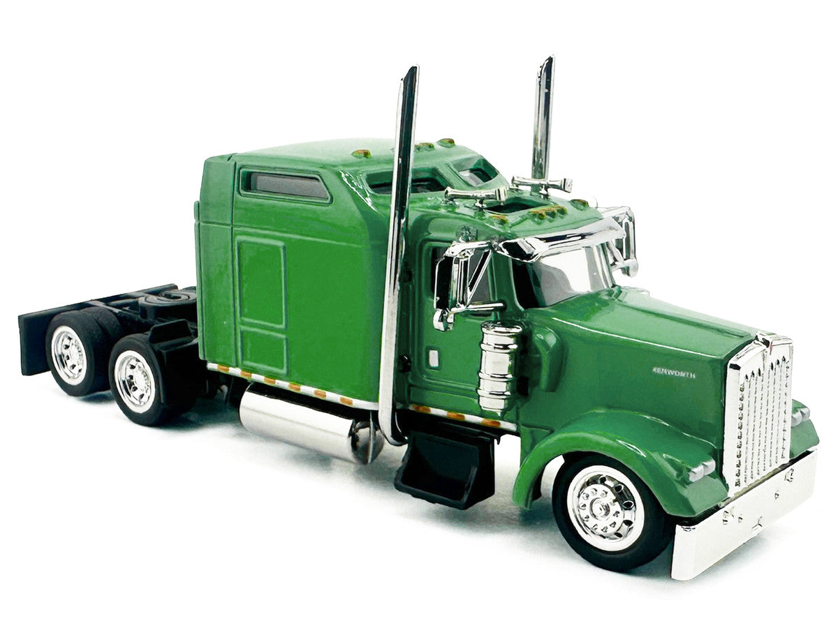 Kenworth W900L Truck Tractor with Sleeper Cab Lime Green 1/87 (HO) Scale Plastic Model Car by HO Logistics-2