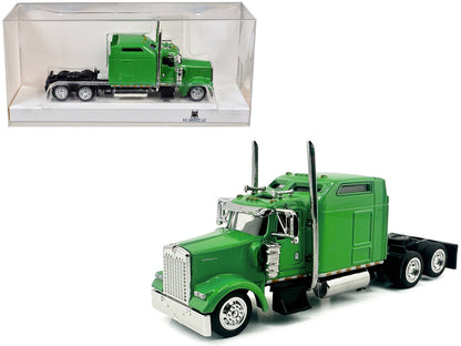 Kenworth W900L Truck Tractor with Sleeper Cab Lime Green 1/87 (HO) Scale Plastic Model Car by HO Logistics-0