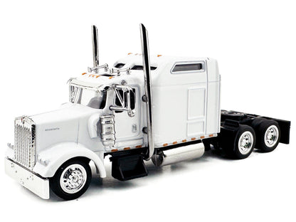 Kenworth W900L Truck Tractor with Sleeper Cab White 1/87 (HO) Scale Plastic Model Car by HO Logistics-1