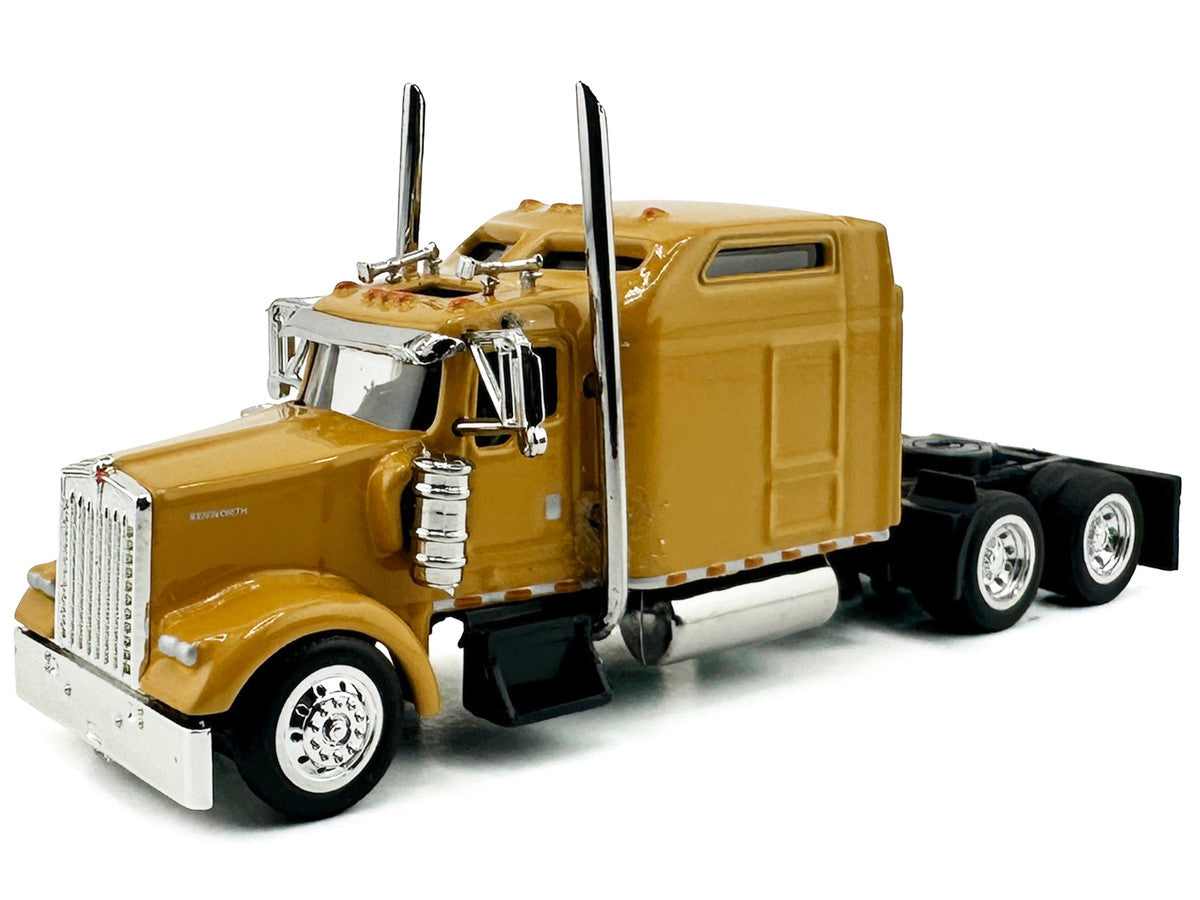 Kenworth W900L Truck Tractor with Sleeper Cab Yellow 1/87 (HO) Scale Plastic Model Car by HO Logistics-1