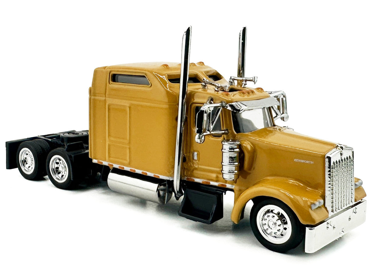 Kenworth W900L Truck Tractor with Sleeper Cab Yellow 1/87 (HO) Scale Plastic Model Car by HO Logistics-2