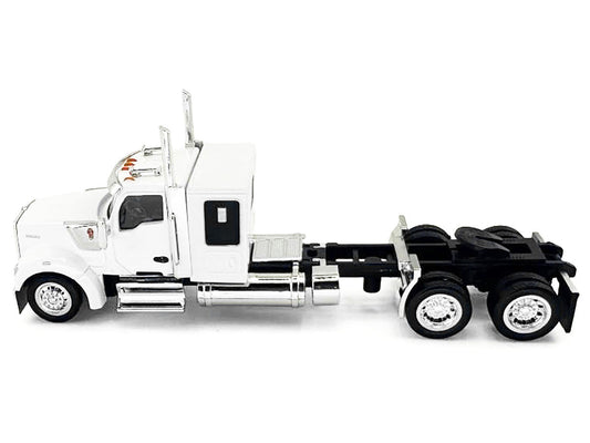 Kenworth W990 with Flat Top Sleeper Cab White 1/87 (HO) Plastic Model Car by HO Logistics-0