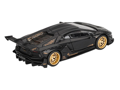 Lamborghini Aventador "LB-Works" Matt Black with Carbon Hood Limited Edition 1/64 Diecast Model Car by Mini GT-3