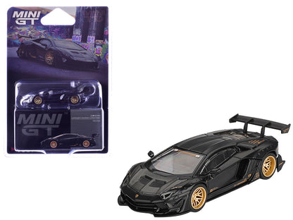 Lamborghini Aventador "LB-Works" Matt Black with Carbon Hood Limited Edition 1/64 Diecast Model Car by Mini GT-0