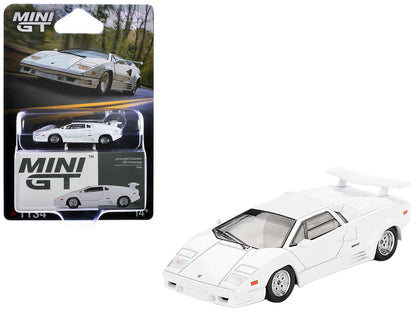 Lamborghini Countach "25th Anniversary" White Limited Edition 1/64 Diecast Model Car by Mini GT-3