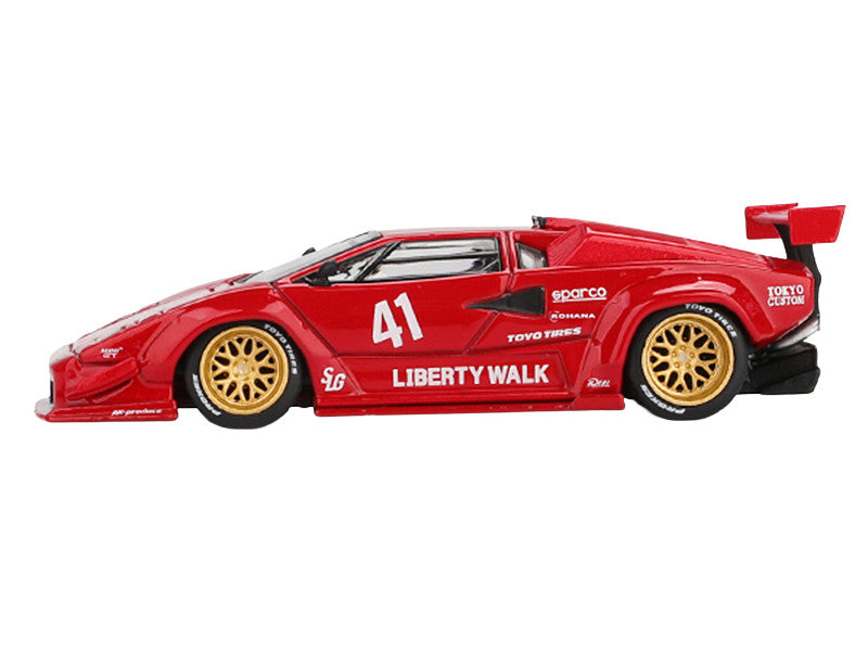 Lamborghini Countach LB-WORKS #41 Red Limited Edition 1/64 Diecast Model Car by Mini GT-0