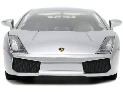Lamborghini Gallardo Superleggera Silver Metallic with Yellow Stripes "Hyper-Spec" Series 1/24 Diecast Model Car by Jada-3