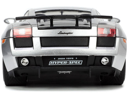 Lamborghini Gallardo Superleggera Silver Metallic with Yellow Stripes "Hyper-Spec" Series 1/24 Diecast Model Car by Jada-4