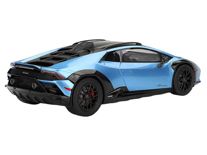 Lamborghini Huracan Sterrato Blu Aegir Blue Metallic with Matt Black Top 1/18 Model Car by Top Speed-1