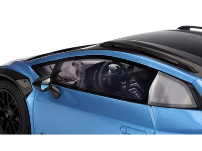 Lamborghini Huracan Sterrato Blu Aegir Blue Metallic with Matt Black Top 1/18 Model Car by Top Speed-3