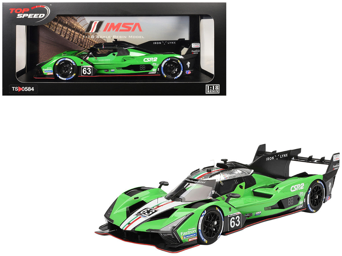 Lamborghini SC63 #63 Matteo Cairoli - Andrea Caldarelli - Romain Grosjean "Iron Lynx" IMSA "12 Hours of Sebring" (2024) 1/18 Model Car by Top Speed-4