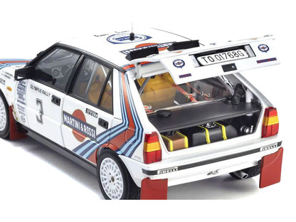 Lancia Delta HF 4WD #3 Juha Kankkunen - Juha Piironen "Martini Racing" Winner "Olympus Rally" (1987) 1/18 Diecast Model Car by Kyosho-3