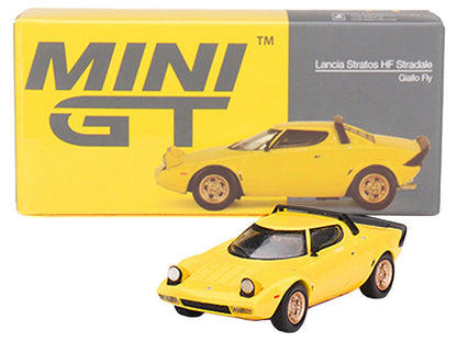 Lancia Stratos HF Stradale Giallo Fly Yellow Limited Edition to 1440 pieces Worldwide 1/64 Diecast Model Car by Mini GT-2
