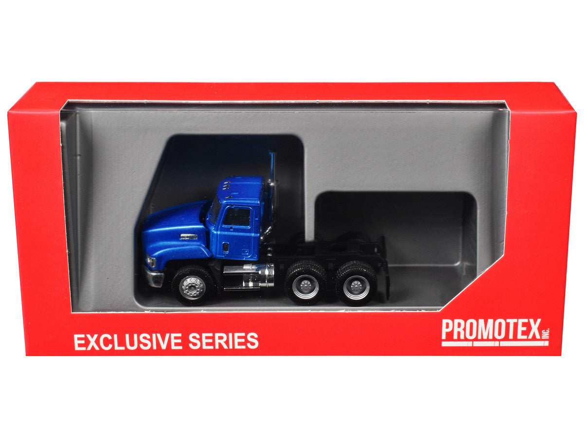 Mack 603 Short Day Cab Blue Metallic 1/87 (HO) Plastic Model Car by Promotex-1
