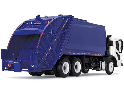 Mack LR with McNeilus Rear Load Refuse Body Blue and White 1/87 (HO) Diecast Model by First Gear-1