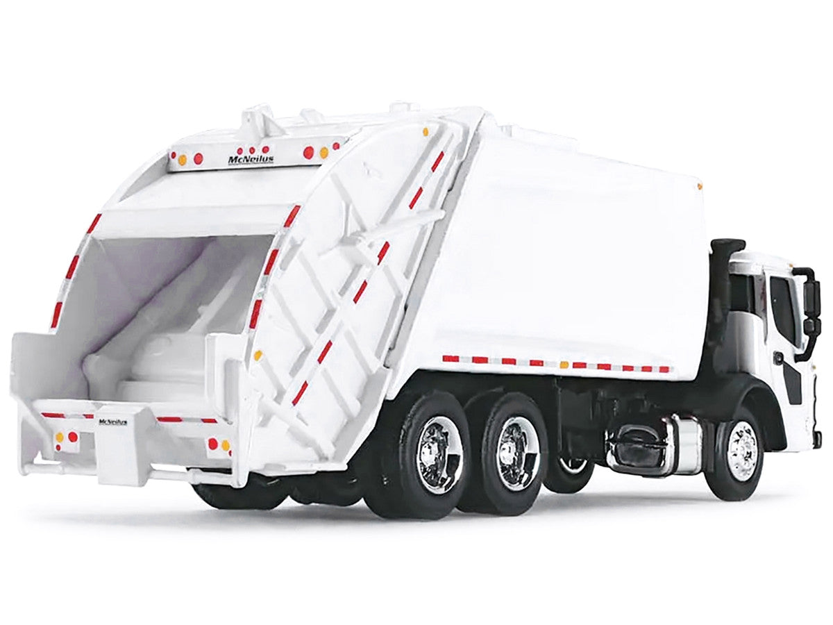 Mack LR with McNeilus Rear Load Refuse Body White 1/87 (HO) Diecast Model by First Gear-1