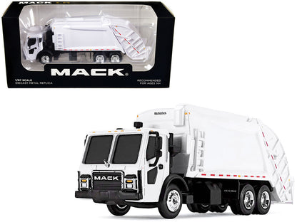 Mack LR with McNeilus Rear Load Refuse Body White 1/87 (HO) Diecast Model by First Gear-0