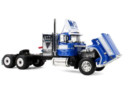 Mack Super-Liner with 36" Vintage Sleeper and 40' Vintage Trailer with Reefer "Maritime-Ontario" Blue with White Stripes "Legacy" Series #4 1/64 Diecast Model by DCP/First Gear-1