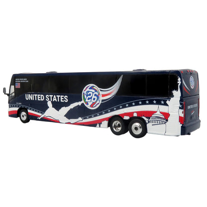 MCI J4500 Coach Bus "United States National Soccer Team" Dark Blue with Graphics "International Federation of the Global Game" Series Limited Edition to 504 pieces Worldwide 1/87 (HO) Diecast Model by Iconic Replicas-2