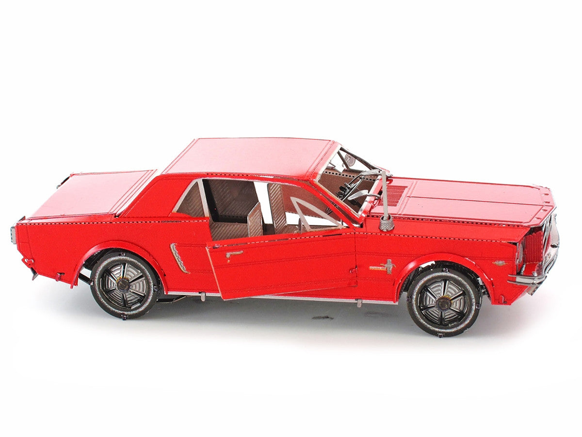 Model Kit 1965 Ford Mustang Red (Moderate Difficulty) Steel Model by Metal Earth-1