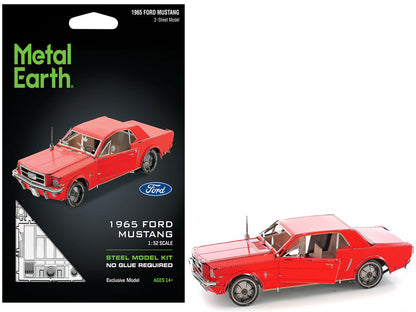 Model Kit 1965 Ford Mustang Red (Moderate Difficulty) Steel Model by Metal Earth-4