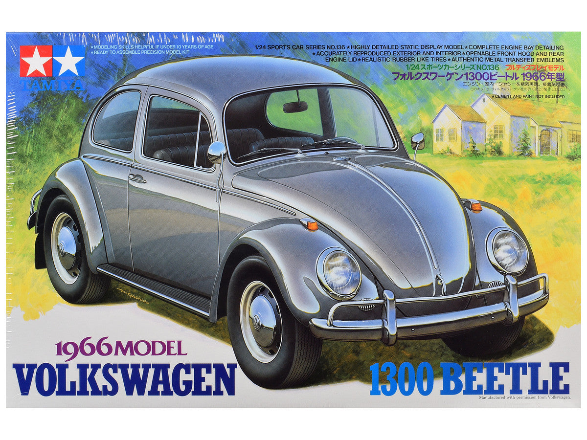 Model Kit 1966 Volkswagen 1300 Beetle 1/24 Scale Model by Tamiya-0