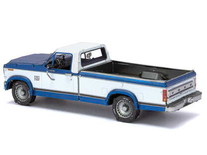 Model Kit 1982 Ford F-150 Pickup Truck Blue and White (Moderate Difficulty) Steel Model by Metal Earth-1