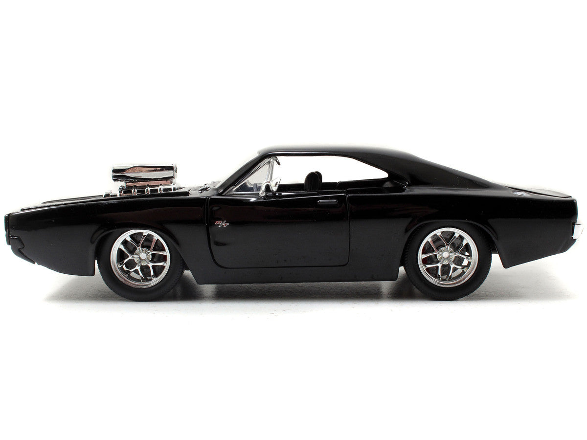Model Kit Dodge Charger R/T Black and Dom Diecast Figure "Fast & Furious" Movie "Build N' Collect" Series 1/24 Diecast Model Car by Jada-0