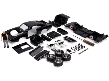 Model Kit Dodge Charger R/T Black and Dom Diecast Figure "Fast & Furious" Movie "Build N' Collect" Series 1/24 Diecast Model Car by Jada-2