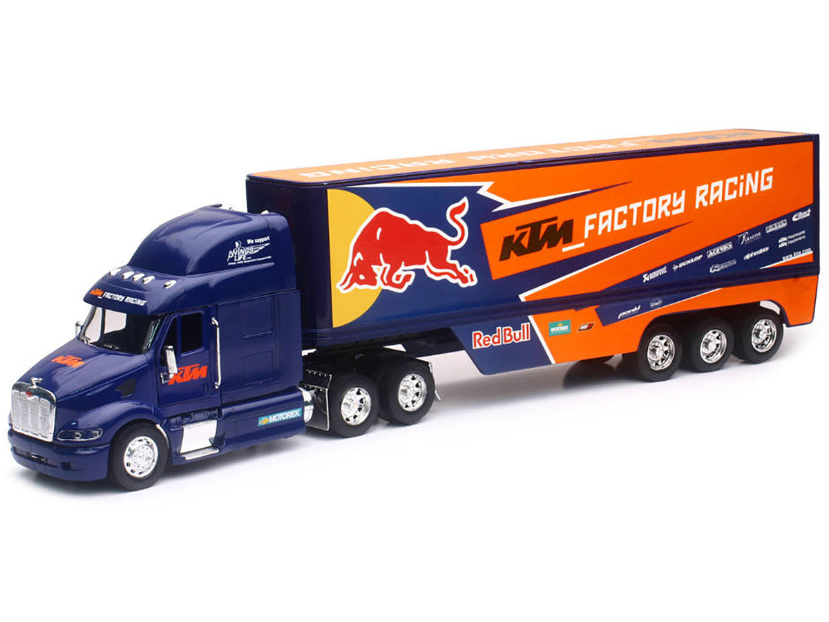 Peterbilt 387 Truck Dark Blue "Red Bull - KTM Factory Racing" 1/32 Diecast Model by New Ray-1