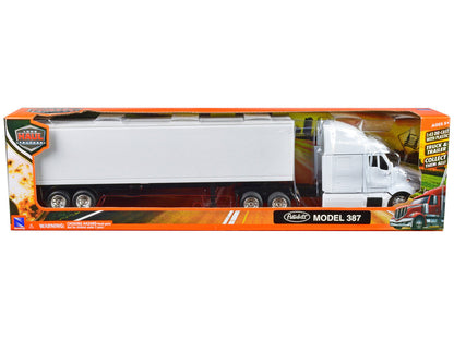 Peterbilt 387 Truck with Dry Goods Trailer White "Long Haul Trucker" Series 1/43 Diecast Model by New Ray-2