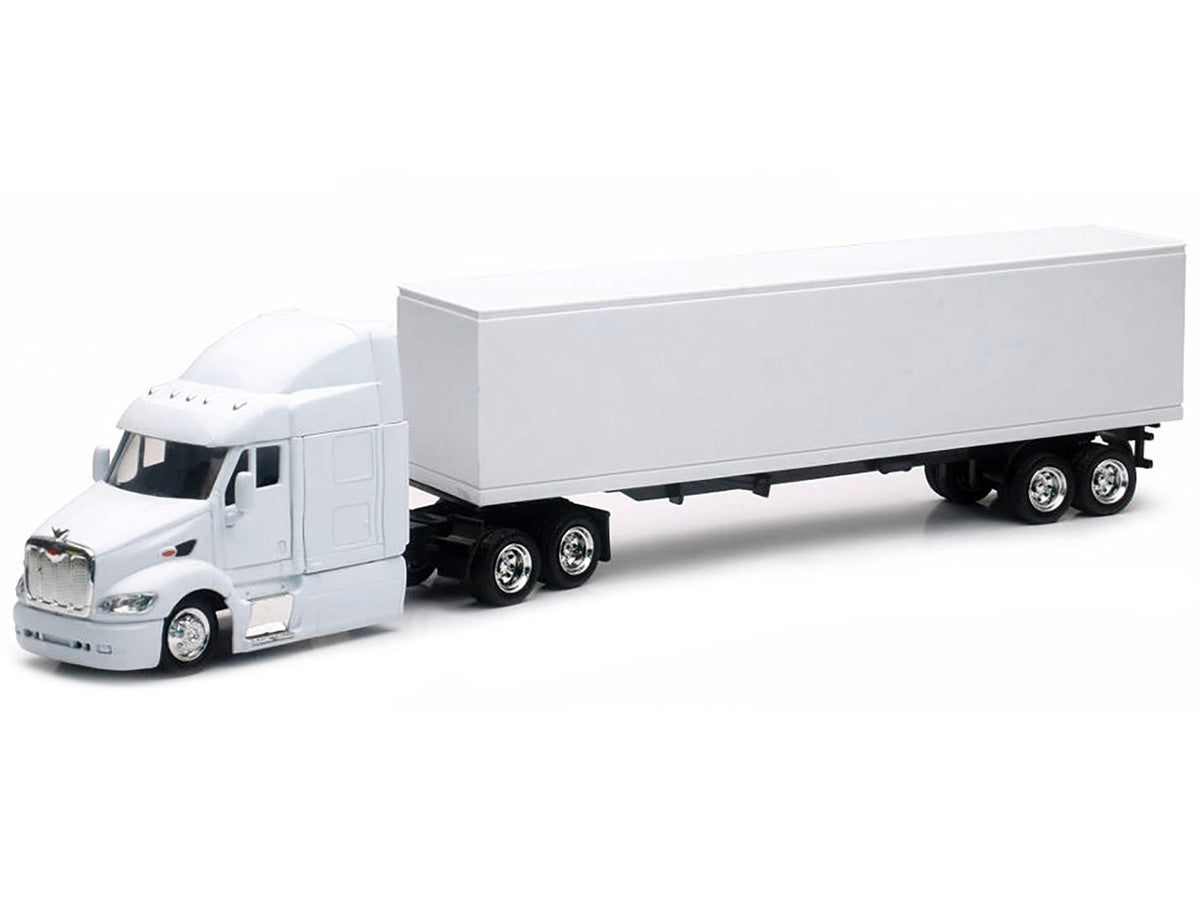 Peterbilt 387 Truck with Dry Goods Trailer White "Long Haul Trucker" Series 1/43 Diecast Model by New Ray-1