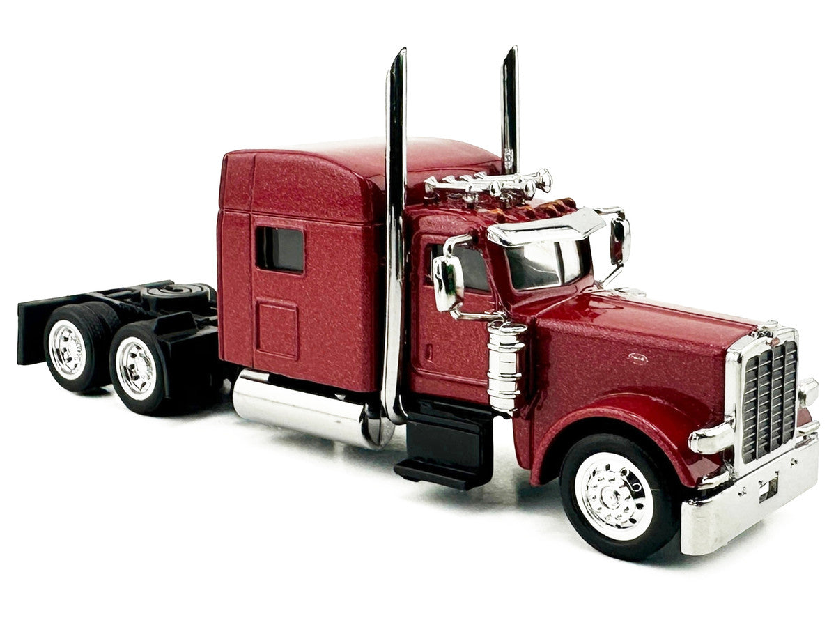 Peterbilt 389 Truck Tractor with Sleeper Cab Red Metallic 1/87 (HO) Scale Plastic Model Car by HO Logistics-2