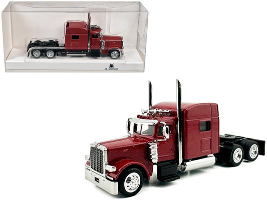 Peterbilt 389 Truck Tractor with Sleeper Cab Red Metallic 1/87 (HO) Scale Plastic Model Car by HO Logistics-0