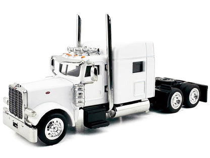 Peterbilt 389 Truck Tractor with Sleeper Cab White 1/87 (HO) Scale Plastic Model Car by HO Logistics-1