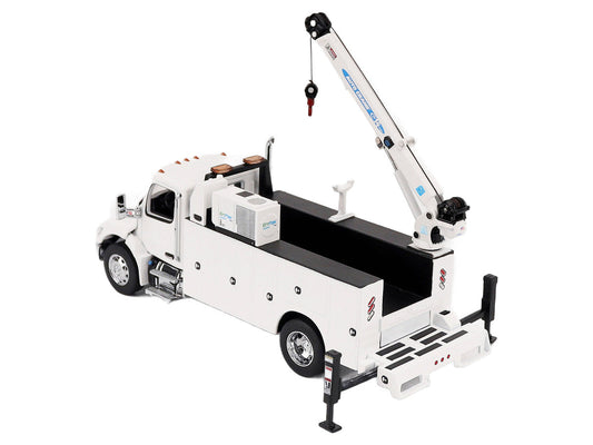 Peterbilt 536 Auto-Crane Titan 85-Body HC14-Crane Work Truck with Miller EnPak White "Transport Series" 1/50 Diecast Model by Diecast Masters-0
