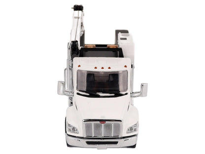 Peterbilt 536 Auto-Crane Titan85-Body HC14-Crane Work Truck with Miller EnPak White "Transport Series" 1/50 Diecast Model by Diecast Masters-1