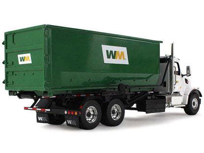 Peterbilt 567 Refuse Garbage Truck with 40 Yard Roll-Off Container "Waste Management" White and Green 1/34 Diecast Model by First Gear-4