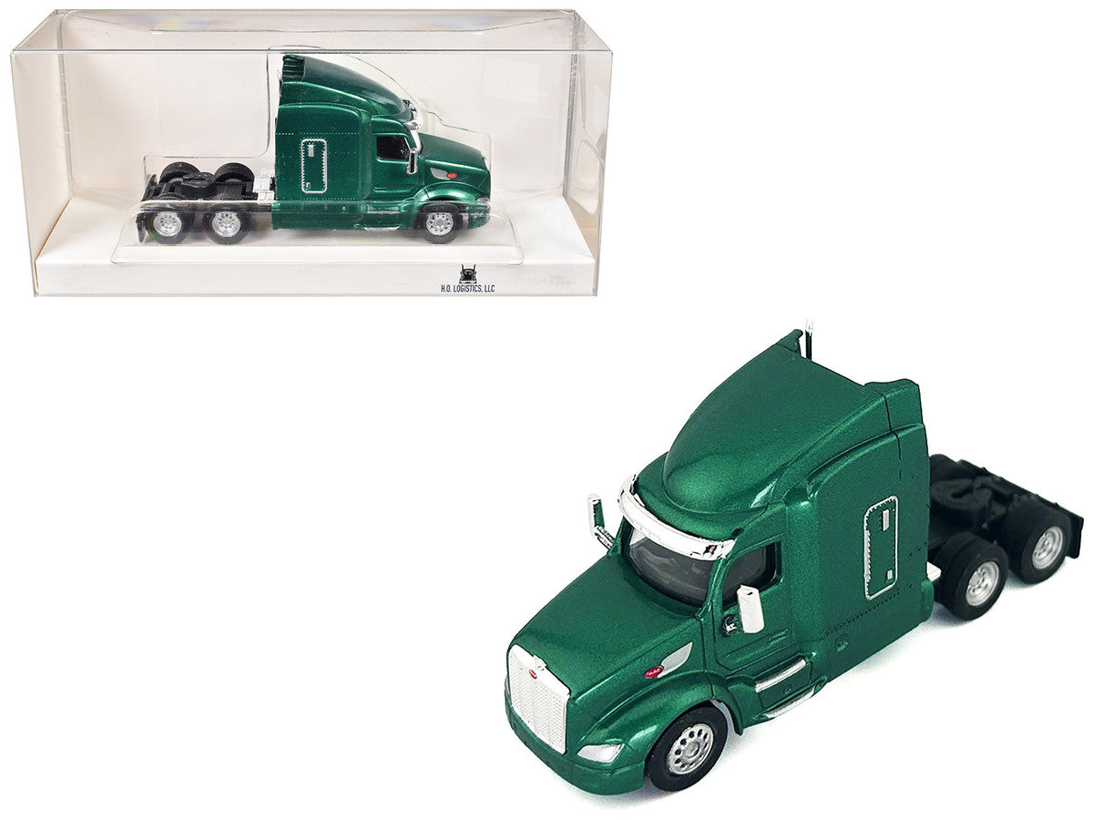 Peterbilt 579 Sleeper Cab Green Metallic 1/87 (HO) Plastic Model Car by HO Logistics-2